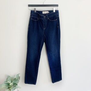 [Soft Surroundings] Dark Wash Elastic Waist Straight Leg Denim Jeans